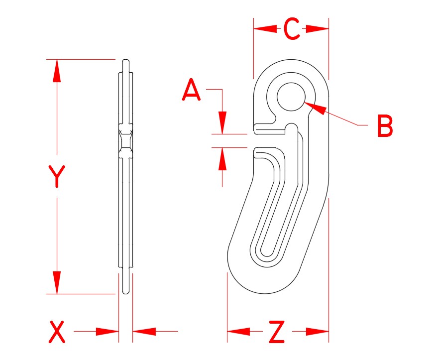 Stainless Steel Anchor Snubber, S0191-0, Line Drawing